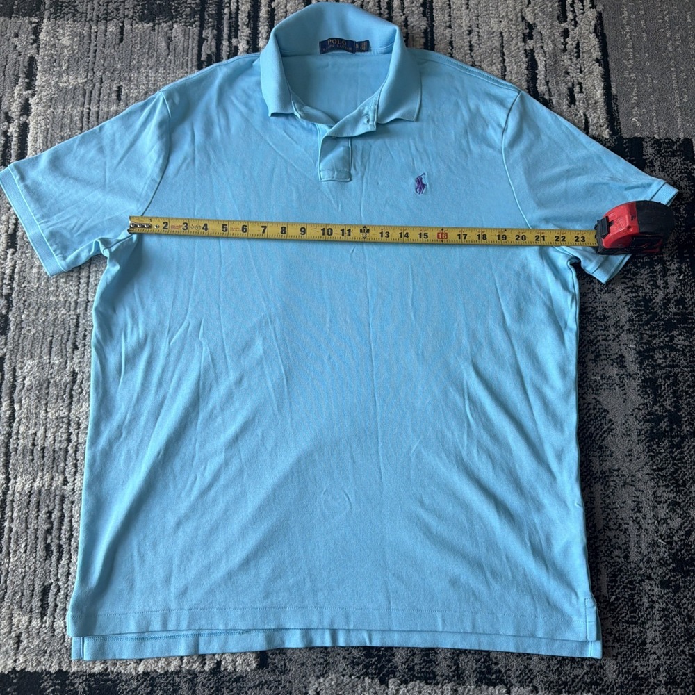 Ralph Lauren Polo Shirt Men XL Sky Blue Good Condition Short Sleeve Pony Logo
